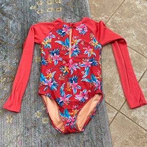 Long sleeve one piece swimsuit.